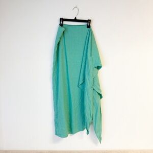 BARDO COLLECTIVE Seafoam Green 100% Linen Wrap Skirt